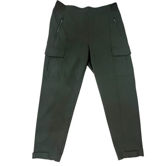 Athleta Size 12 Green High Rise Cargo Pant Utility Stretch Travel Comfort - Picture 2 of 10
